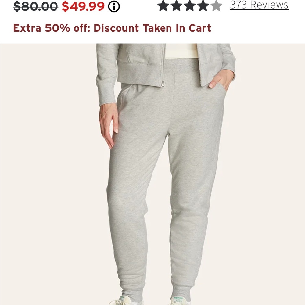 Eddie Bauer Women's Light Heather Gray Joggers